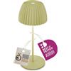 BRILONER - Mini lampada da tavolo LED senza fili IP44 con bordo luminoso, touch dimmer, lampada da comodino ricaricabile, vincitore del German Design Award 2025, 8,5x20 cm, verde