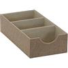 Household Essentials 722-1 - Scatola portaoggetti per cassetti a 3 sezioni, 30,5 x 15,6 x 8 cm, colore: Marrone, Poliestere