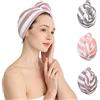 Good Nite Set da 3 Turbante Asciugacapelli in Microfibra con Bottone Asciugamano per Capelli Rapido e Morbido Ideale per Capelli Ricci Lisci