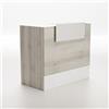OFITURIA Mesa Mostrador de Diseño para Recepción de Tienda, Oficina, Peluqueria, Negocio, etc. Mueble Escritorio para Recepción en Diferentes Tamaños, Color Haya+Blanco (1600mm)