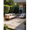 Hanse Home NORTHRUGS Bowen Tappeto moderno per interni ed esterni, in tessuto piatto, con design ad arco, resistente alle intemperie e ai raggi UV, per balcone, terrazza, giardino, iuta bianca, 120 x 170 cm