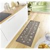 HANSE Home Tappeto da cucina con scritta, in tessuto piatto, antiscivolo, per cucina, corridoio, ingresso, sala da pranzo, 62 x 150 cm, marrone