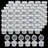 UTMACH 120 Barattoli di Vernice Vuoti 5ml Mini Vasi di Vernice Vuote Strisce di Vernice Vuoto Trasparenti in Plastica Piccoli Vasi per Pittura con Coperchi Per Bambini Dipinti D'arte(20 Strisce）