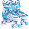 Hikole Patines de 4 Ruedas Luminosas Patines Niña 3 Años Patines en Paralelo Ajustables Cómodos Transpirable Patines para Principiantes Azul