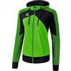 Erima, Giacca da Allenamento con Cappuccio Premium One 2.0 Donna, Green/Nero/Bianco, 46