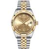 Boyarca Orologi meccanici di lusso in acciaio con numeri arabi, movimento automatico, numeri in urdu, orologio meccanico da polso da uomo da 38 mm con data impermeabile luminosa (oro)