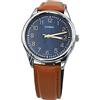 Casio MTP-V005L-2B4 Men's Standard Analog Tan Leather Band Blue Numbers Dial Watch
