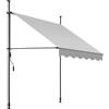tectake® Tenda da Sole a Morsetto con Manovella, Altezza e Inclinazione Regolabile, Telo Impermeabile e Resistente ai Raggi UV, Ideale per Balcone e Terrazzo, 150x180cm - Grigio Chiaro