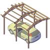 SUNWOOD Pergola Carport in legno 300x400 cm, in pino impregnato, Made in Italy