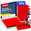 GAUDER Etichette Magnetiche Riscrivibili - Magneti Riutilizzabili da Etichettare per Lavagna, Lavagna Kanban, Frigorifero e Bacheca - Cartellini Magnetici con Pennarello (30 Pezzi - 120 x 70 mm)