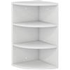 Vicco Libreria angolare da terra Fabienne, Bianco/Bianco, 30 x 60 cm 3 scomparti