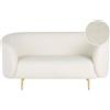 Beliani Divano 2 posti in Poliestere Bianco con Gambe Dorate Stile Glamour