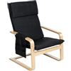Gremium Poltrona Relax In Tessuto Con Schienale Ergonomico, Seduta Imbottita Sfoderabile, Cuscino Poggiatesta, Struttura in Legno Con Braccioli e Sacca Portaoggetti