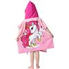NLAND Telo Mare Bambini con Cappuccio Asciugamano da Bambini Accappatoio con Cappuccio Poncho Carino Asciugamano con Cappuccio Cartone Animato(Unicorno)
