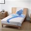 HOMELEVEL Set Lenzuola Letto Singolo - Coperta Trapuntata Singola 135x200 cm Federa Cuscino 80x80 cm - Biancheria Letto Bambini Bambine - Disegno Drago - Bianco Azzurro Blu