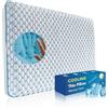 Iwacool Cuscino ultra sottile in memory foam per chi dorme addominale piatto con rivestimento in tessuto di bambù, lavabile per dormire