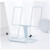 MSDADA - Supporto per libri di ricette da cucina, regolabile, in metallo, per scrivania, materiale di presentazione, tablet, libri musicali (azzurro)