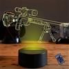 YTDZLTD Illusione Ottica 3D Pistola Luce Notturna 16 Colori Mutevoli Telecomando USB Potere Toccare Cambiare Arredamento Lampada LED Lampada da Tavolo Bambini Brithday Natale Regalo