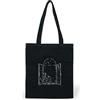 CLAMATO Tote bag tela in Cotone 35x40cm Borsa medie dimensioni resistente 340 g/m2 - Linea Thick (Ragazza alla finestra - nera)