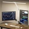SKYLEO Lampada da Scrivania LED, Doppia Testa -Telecomando, 2400 LM, 24W, 5 Modi di Temperatura, Dimmerabile -Temp & Mem, Facile Installare - Per Ufficio, Letture - Bianco