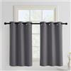 PONY DANCE Tende per Finestre Piccole Corte 2 Pezzi L 106 x A 90 cm Tende Oscuranti Cameretta Bambini Moderne con Anelli Curtains Termiche Isolanti per Interni, Grigio