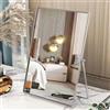 Gosider Specchiera da Tavolo Rettangolare per Trucco con Inclinazione 90° a Una Faccia, Specchiera da Appoggio ad Alta Definizione 30x22cm per Comodino, Soggiorno, Camera da Letto, Ufficio, Grande