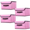 NCRGB Scatole Portaoggetti in Tessuto,Scatole Portaoggetti Scatole per Armadio con Coperchio Set,Pieghevole,Contenitore per Armadio,Vestiti,Armadi (26×19×16cm/4pack, Rosa)
