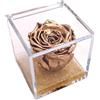Texo di Claudio Rosso Rosa Gold Oro Vera Profumata Stabilizzata Eterna Idea Regalo Donna Natale Festa Pensiero Mamma Moglie Fidanzata Anniversario Cerimonia Dono 8cm