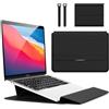 Hinnwer 11 11,6 12 Pollici Custodie per PC Portatile Borsa con Funzione Stand per Ipad Pro 12.9 MacBook Air M1 2020/Surface/Acer/Asus/Dell/Fujitsu/Lenovo/HP/Samsung/Sony Nero