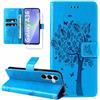 Dcjlbo Cover per Samsung Galaxy A36 5G Custodia Cover in Pelle Portafoglio a Libro con Pellicola Vetro Temperato Porta Carte Cover Flip Case Cuoio Antiurto Custodia per Samsung A36 5G-Blu