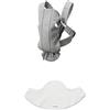 BabyBjörn Bundle of BabyBjörn Marsupio Mini Jersey 3D, Grigio chiaro + Bavaglino per Marsupio Mini, Bianco