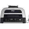 Ninja Griglia e Friggitrice ad Aria MAX 6 in 1, 6 Funzioni di Cottura, Prepara fino a 6 Hamburger, capacità 3,8 L, Poco Fumo, Include Termometro Digitale per Carne, Grigio/Argento, DG551EU