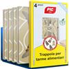 PIC Scatola Antitarme Alimentari PIC - 2x2 Trappole farfalline Alimentari, Trappola inodore per tarme Alimentari con Protezione Adesiva e Anti farfalline del Cibo per farfalline dispensa