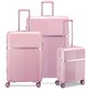 RONCATO Airglam Set 3 trolley Grande, Medio e Cabina - espandibile e con sistema di chiusura TSA, Rosa Cipria