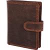 MORUCHA Mens Carta di Sicurezza RFID Blocco Trifold Portafoglio, Porta Soldi, Porta Foglio In Pelle M-105-Marrone Scuro Hunter