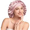 Umisleep Cuffia Seta Capelli Notte 22 Momme con Fodera in 100% Seta di gelso - Doppio Strato, Taglia Grande per Capelli Lunghi o Ricci, Fascia Elastica Regolabile, Morbida e Protettiva, Rosa
