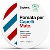 Sapiens Barbershop Cera Capelli Uomo BIO - Cera Capelli Matt Fissaggio Forte 4/5 - Formato MAXI 110ml - Formula Professionale Prodotta in Francia con Zucchero BIO - Profumo Mentolato