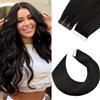 Silk-co 60cm Extension Capelli Veri Adesivo #1B Nero Naturale Extension Bioadesive 20 Fasce 1.5g/pezzi