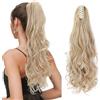 TESS Coda Capelli Extension, 60 cm Ondulato Coda Finta Capelli Con Clip ad Artiglio #18/613 Biondo scuro&Biondo liscio Extension Coda Capelli Sintetico per Donna