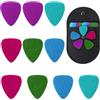 Mozeat Lens 10 plettri in feltro per ukulele, morbidi, colorati, per ukulele, basso, chitarra, con custodia, per plettro elettrico, acustico, chitarra