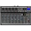 Weymic F7-Pro Professional Mixer | 4-Channel 2-Bus Mixer/w USB Audio Interface for Recording DJ Stage Karaoke Music Application