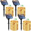 btfarm 4 Pacchi Luci Solari Esterno, 15+2M 150LED Catena Luminosa Esterno Solare, 8 Modalità Impermeabili Filo di Rame Led Lucine Esterno Energia Solare Decorative Per Giardino Albero Natale