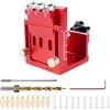 Jellybibo Kit di Dime per Fori Tascabili 3 Fori, Set Dime Per Fori Tasca 15 gradi, Dima di perforazione per Spinatura Legno per falegnameria e fori obliqui di Posizionamento