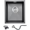 KEOKBON Lavello da cucina nero antracite 35 x 40 cm, lavello nero antracite, lavello da cucina in acciaio inox rettangolare, moderno lavello in acciaio inox, lavello da incasso piccolo per mobile