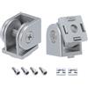 QUARKZMAN 2pz Giunto a Snodo Flessibile Regolabile a 180° in Alluminio Pressofuso con Viti M6 per Profilo Estrusione in Alluminio Serie 2020, Apertura 6mm, Tonalità Argento