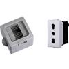 A2ZWORLD Cassetta Elettrica IP55, Completa Di Frutti Compatibile Con Bticino Matix, 1 Modulo Presa Bipasso 10/16A, Scatola Con Coperchio Da Muro Parete Esterno e Interno