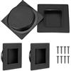 Malimali Confezione da 4 maniglie per porte scorrevoli da incasso, 70 mm, quadrate, in acciaio inossidabile, per porte a scomparsa, armadi, porte della cucina, credenze (nero opaco)
