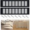 XTDMJ 2 coperture nere per prese d'aria, 80 mm x 350 mm, in lega di alluminio, per prese d'aria della cucina, per prese d'aria di armadietti, frigoriferi, griglie di ventilazione a parete