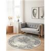 Hanse Home Lydia - Tappeto a pelo corto, rotondo, orientale, per soggiorno, camera da letto, sala da pranzo, corridoio, colore grigio, Ø 120 cm