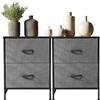 DUMOS Cassettiera per camera da letto con cassetti in tessuto, organizer alto per vestiti, armadio, cameretta dei bambini, con struttura in metallo, pannello in legno leggero